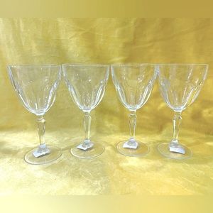 French glass crystal stemware water goblets